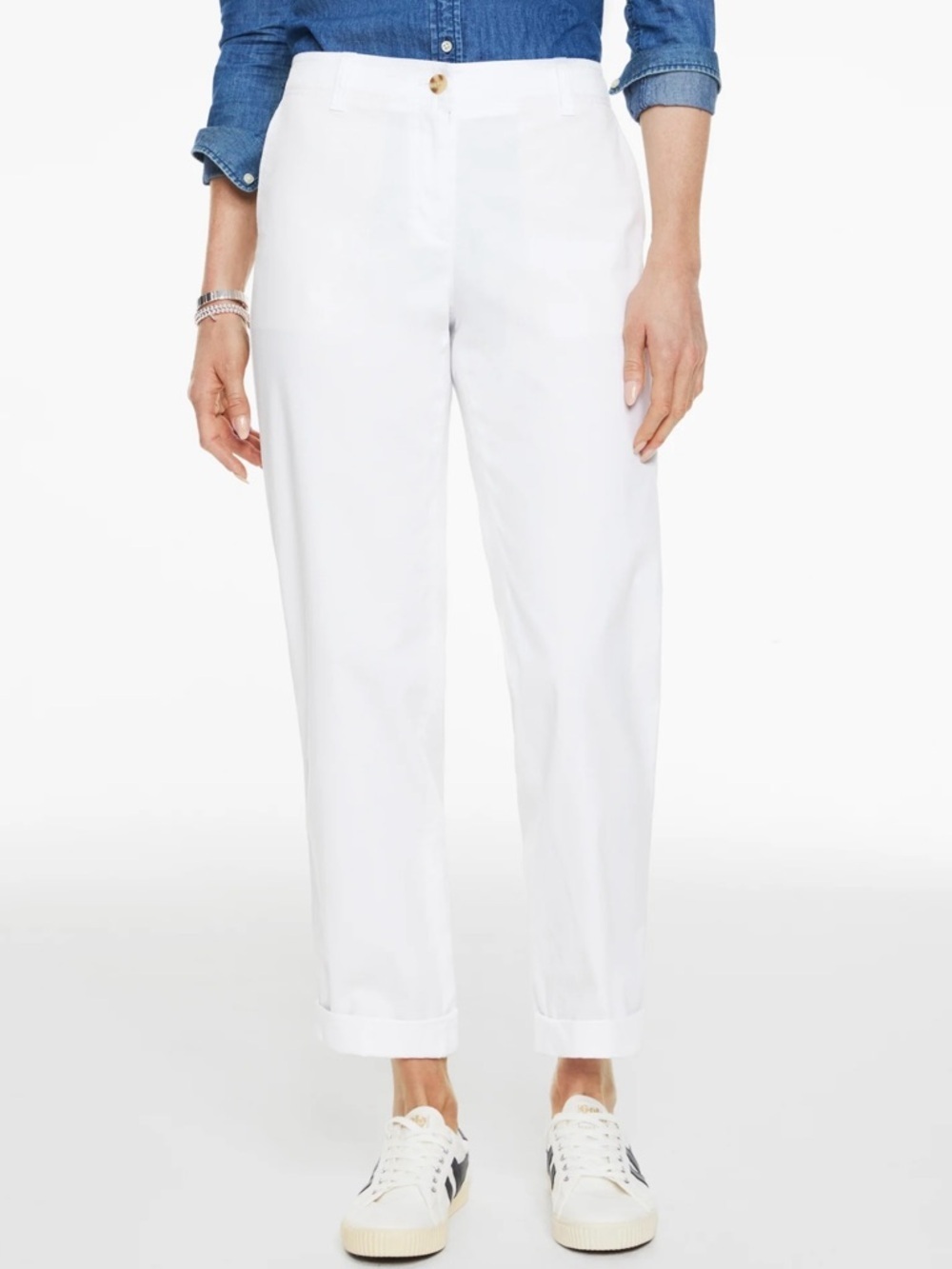 TALBOT’S - RELAXED CHINO - White Straight-Leg Women’s Jeans